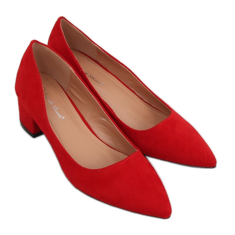 Escarpins talons bas rouge 3837 Rouge
