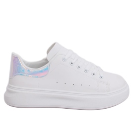 Baskets blanches holographiques pour femmes A88-63 Argent