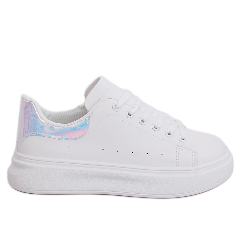 Baskets blanches holographiques pour femmes A88-63 Argent