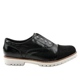 Chaussures à enfiler noires avec clous GF-FD9 le noir