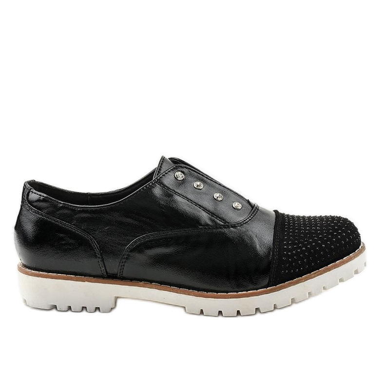 Chaussures à enfiler noires avec clous GF-FD9 le noir
