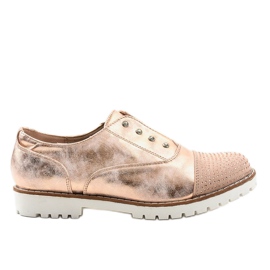 Chaussures à enfiler dorées avec clous GF-FD9