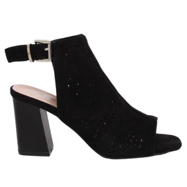 Escarpins à bout ouvert noirs 3015 Noir