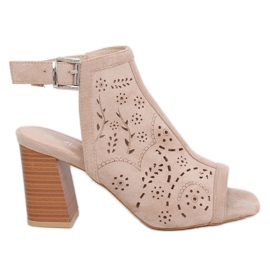 Escarpins à bout ouvert beiges 3015 Beige