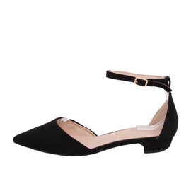 Noir MM-795 Ballerines noires coupées