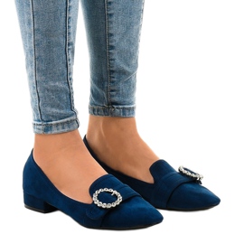 Escarpins en daim bleu marine L419