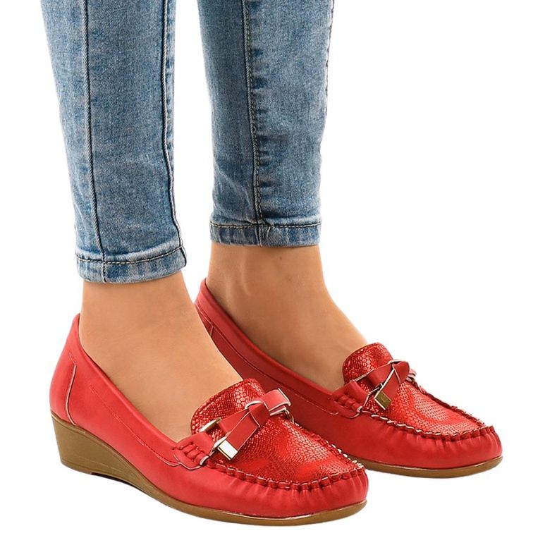Chaussures compensées rouges mates BO-303 Chaussures compensées rouges mates BO-303