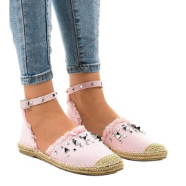 Espadrilles roses avec 2399 clous