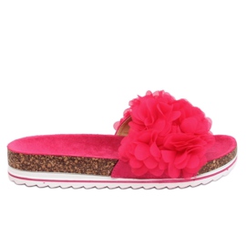 Flower power fuchsia BG47P Chaussons fuchsia rose