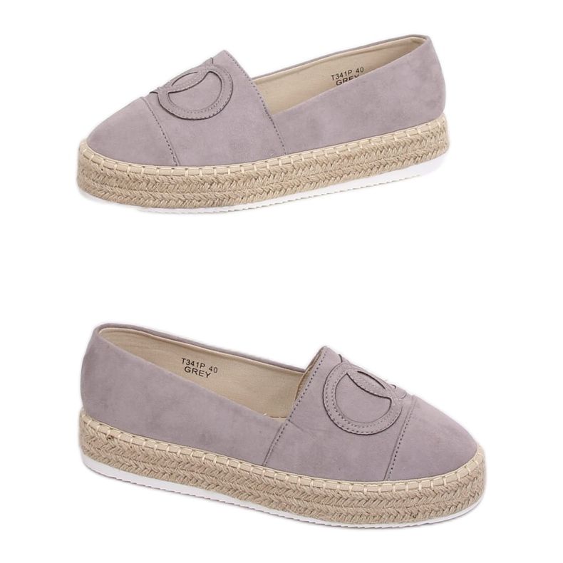 Espadrilles grises pour femmes T341P Gris