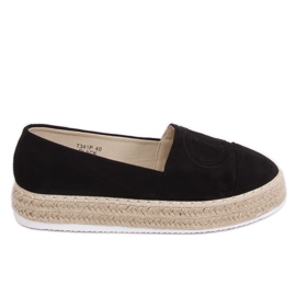 Espadrilles femme noires T341P Noir