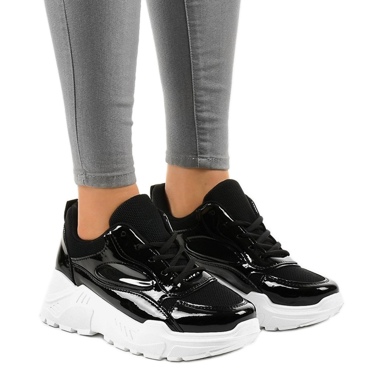 Chaussures de sport à la mode noires MS381E le noir Chaussures de sport à la mode noires MS381E le noir