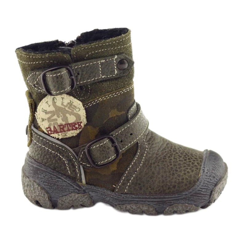Bottes pour enfants en cuir 91543 Green Bartek vert