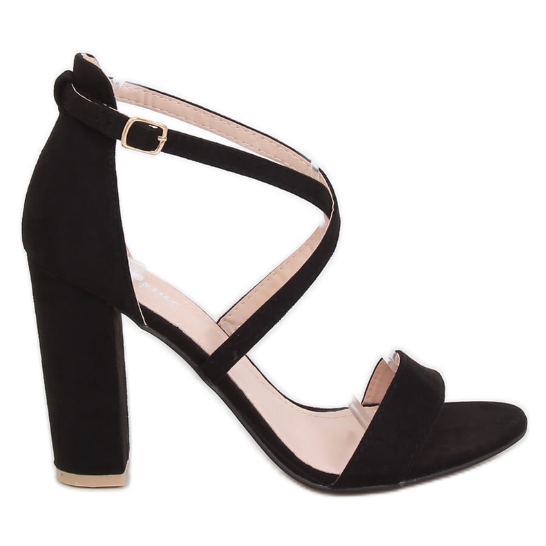 Sandales noires sur le poteau GG-88P Noir le noir