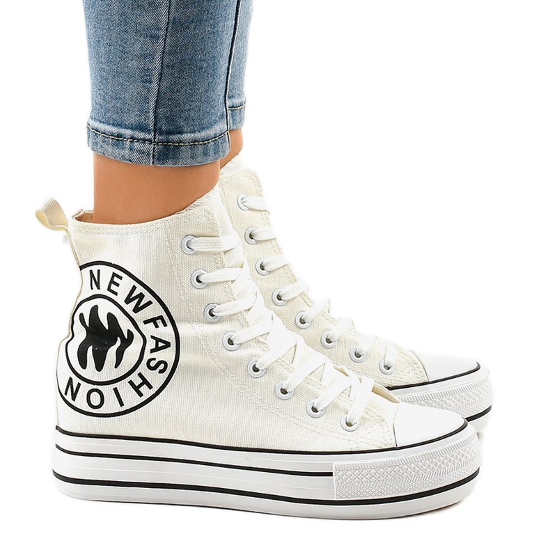 Baskets compensées blanches W08