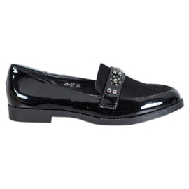 SHELOVET Mocassins laqués noir