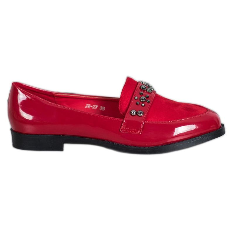SHELOVET Mocassins laqués rouge