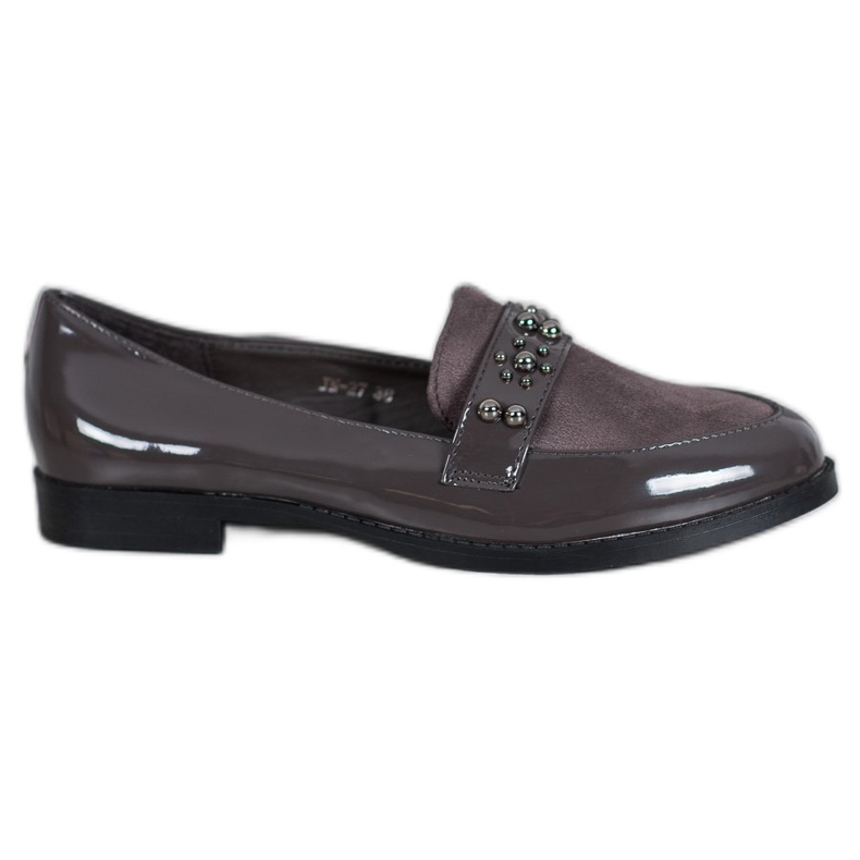 SHELOVET Mocassins laqués gris