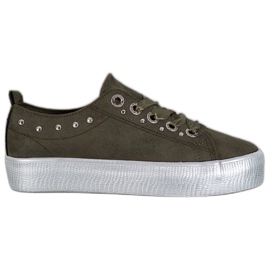 SHELOVET Baskets en daim vert