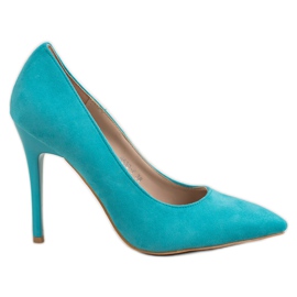 R'S Talons en daim bleu