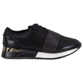 SHELOVET Chaussures de sport avec cristaux le noir