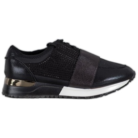 SHELOVET Chaussures de sport avec cristaux noir