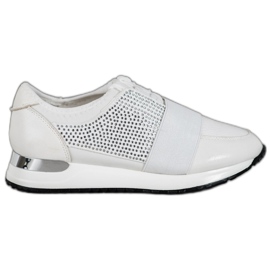 SHELOVET Chaussures de sport avec cristaux blanc