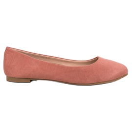Best Shoes Ballerines en daim rose