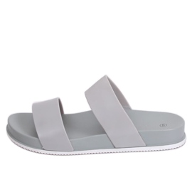 Gris CK66P Chaussons gris avec bandes en caoutchouc