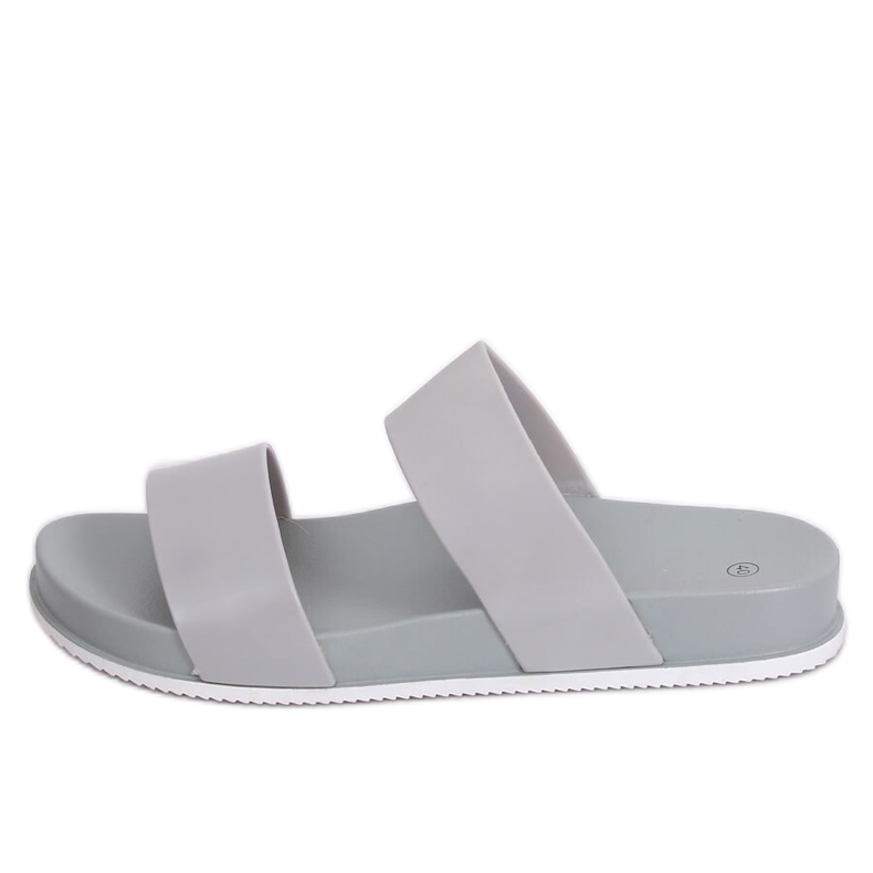 Gris CK66P Chaussons gris avec bandes en caoutchouc