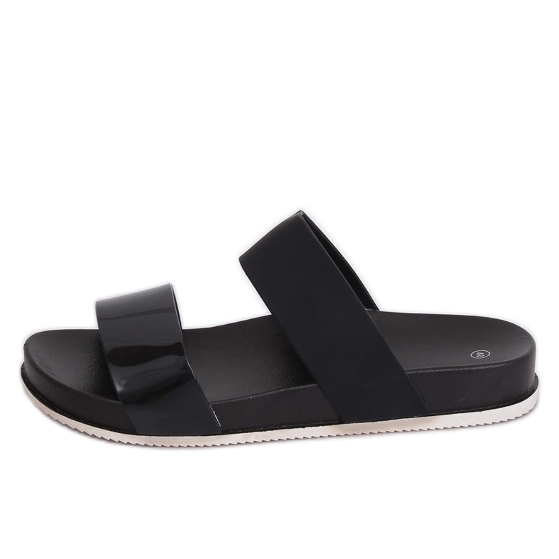 Noir CK66P Chaussons noirs avec lanières en caoutchouc le noir
