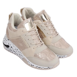 Chaussures de sport compensées beiges et dorées Beis Chaussures de sport compensées beiges et dorées Beis