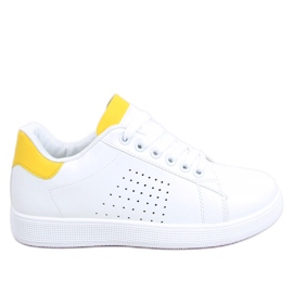 Baskets femme blanches et jaunes LV101P Jaune