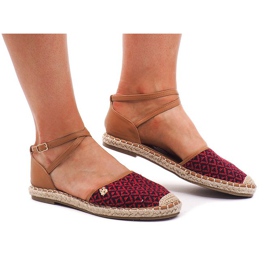 Espadrilles 452 Sandales rouges brun noir