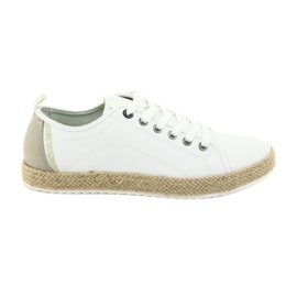 Espadrilles homme Big Star 174155 dentelle blanc brun