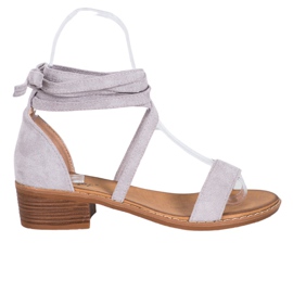 Sandales nouées gris