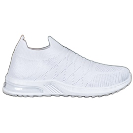 Diamantique Chaussures à enfiler blanches