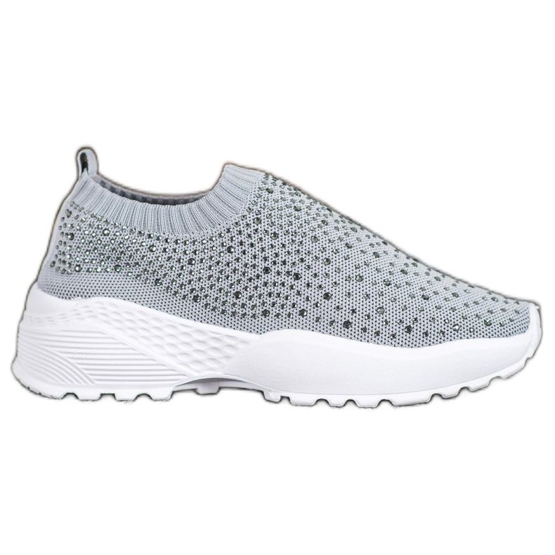 Diamantique Chaussures de sport avec cristaux gris