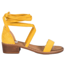 Sandales nouées jaune