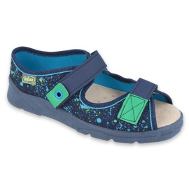 Chaussures pour enfants Befado 869Y142 bleu marin vert