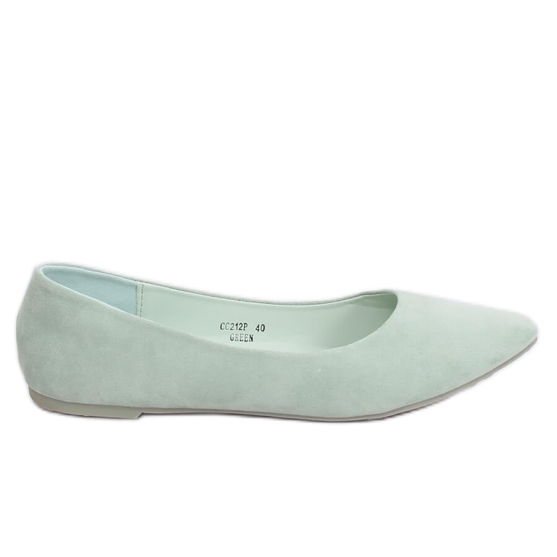 Ballerines daim lisse céladon CC212P Vert