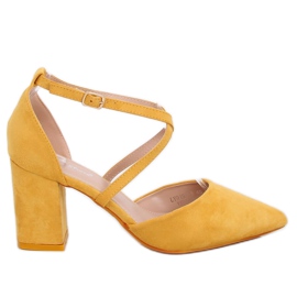 Escarpins talons hauts coupés miel LY9153-5 Jaune