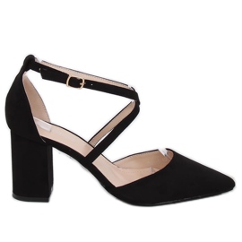 Escarpins talons hauts coupés noir D85-5 Noir le noir