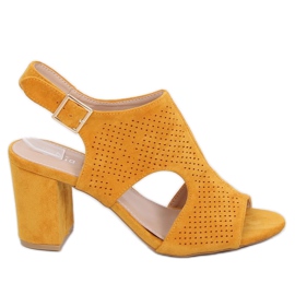Sandales à talons miel 99-33A Jaune
