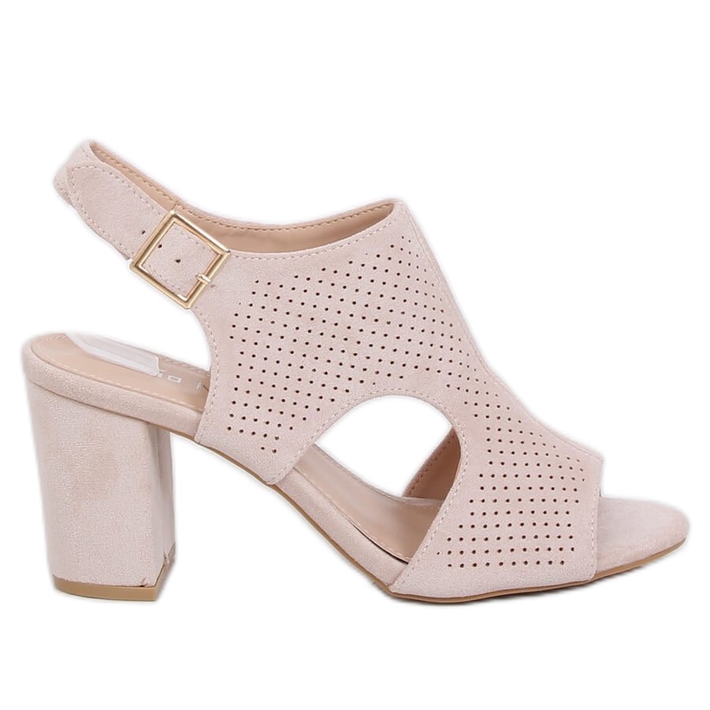 Sandales à talons beiges 99-33A Beige