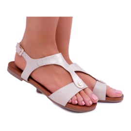 S.Barski Sandales plates Verner dorées pour femmes