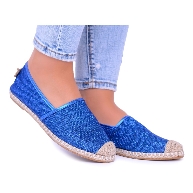 Espadrilles Lu Boo Bleuet Femme Slip On Brocade Miravet