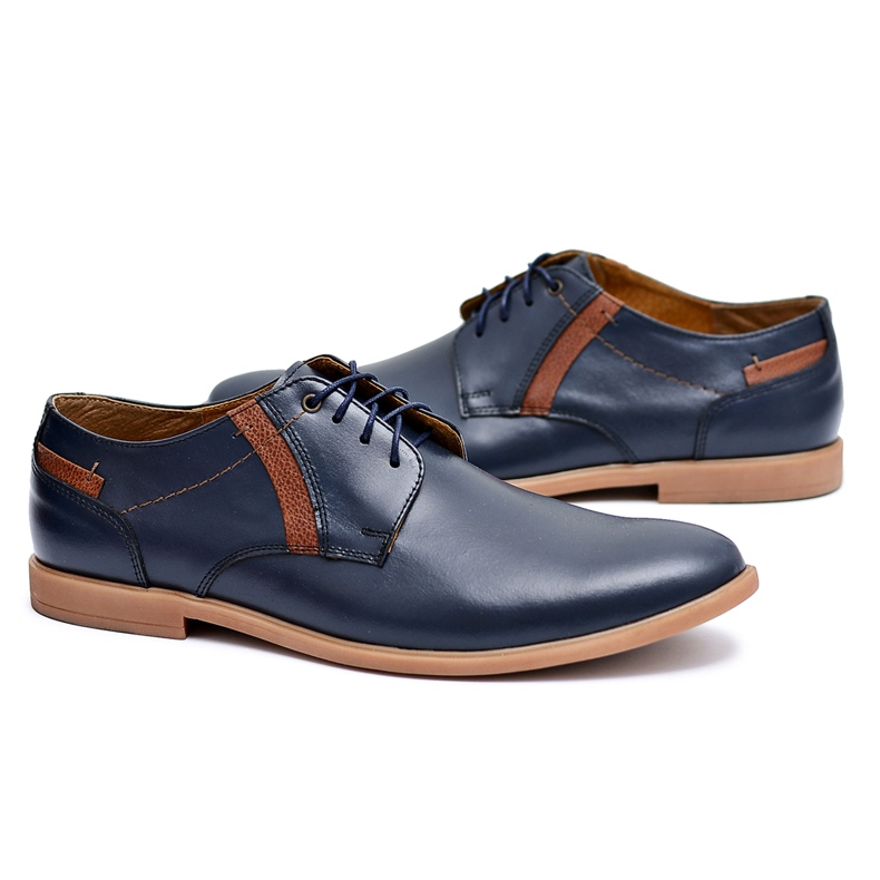 Bednarek Polish Shoes Richelieu Homme Bednarek Cuir Bleu Marine Millo