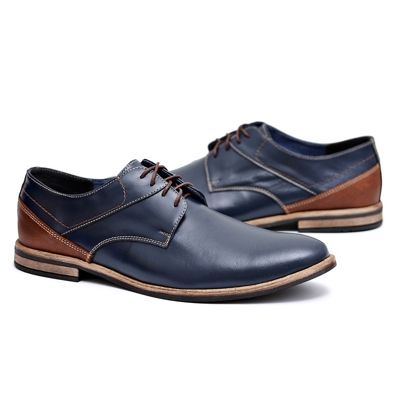 Bednarek Polish Shoes Richelieu Homme Bednarek Elegant Cuir Bleu Marine Marcelo