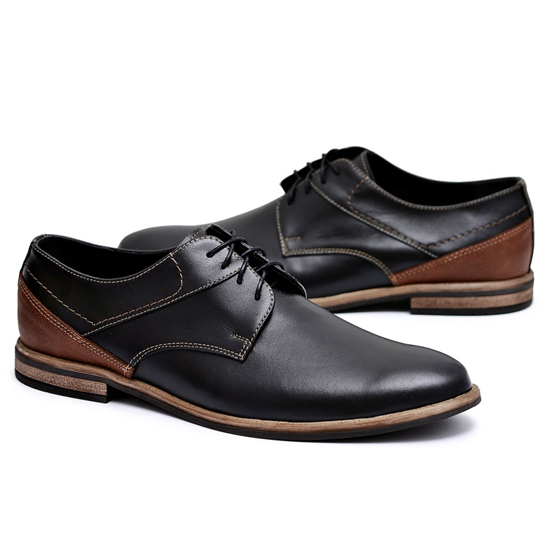 Bednarek Polish Shoes Richelieu Homme Bednarek Elegant Cuir Noir Marcelo le noir